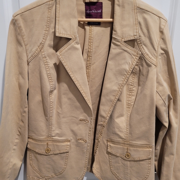 Gloria Vanderbilt Jackets & Blazers - Vintage Gloria Vanderbilt Beige Cotton Blazer Jacket